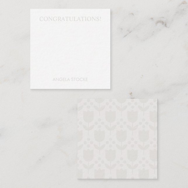 Personalized Retro Flower Note Card (Front/Back)