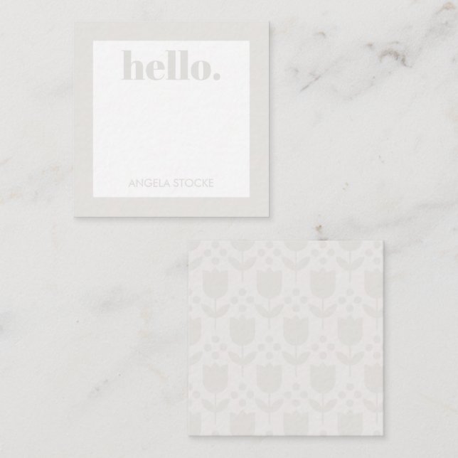 Personalized Retro Flower Note Card (Front/Back)