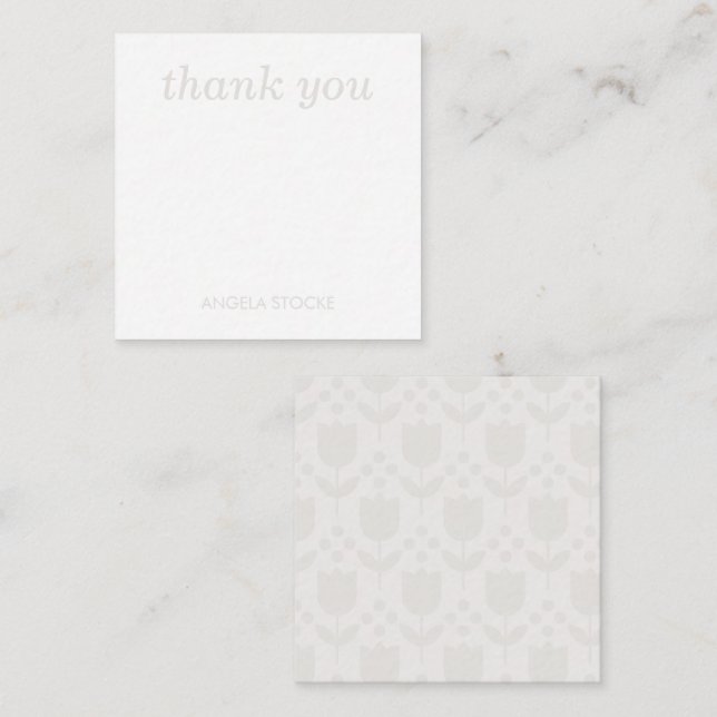 Personalized Retro Flower Note Card (Front/Back)