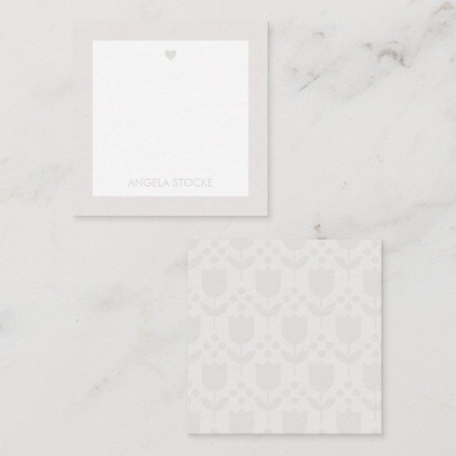 Personalized Retro Flower Note Card (Front/Back)