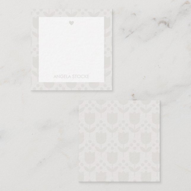 Personalized Retro Flower Note Card (Front/Back)