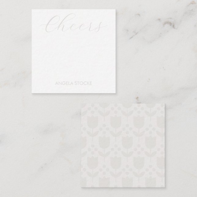 Personalized Retro Flower Note Card (Front/Back)