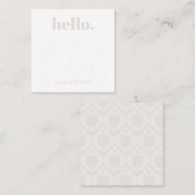 Personalized Retro Flower Note Card (Front/Back)