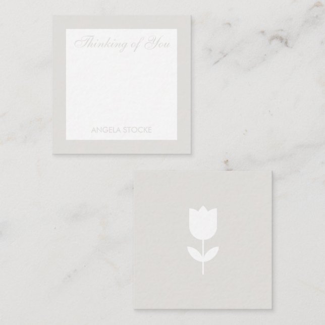 Personalized Retro Flower Note Card (Front/Back)