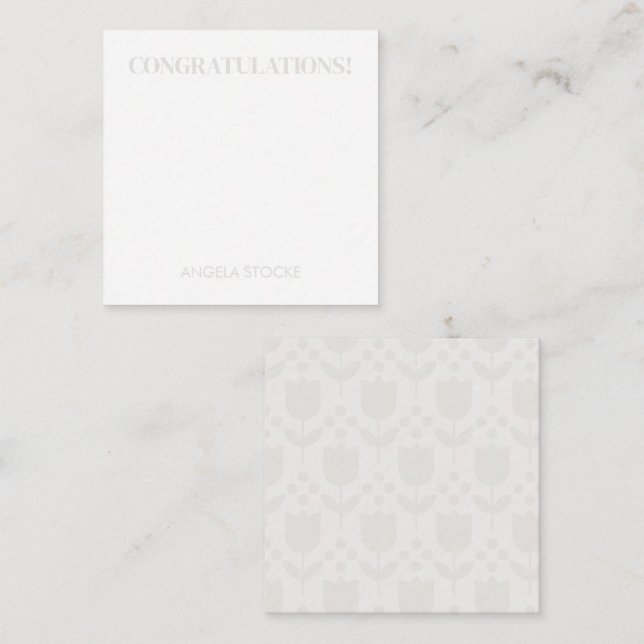 Personalized Retro Flower Note Card (Front/Back)