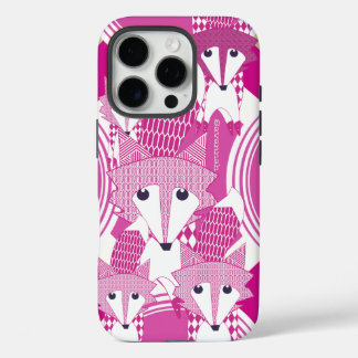 Personalized Retro Fox Art Pink Retro iphone 5 16 Pro Case