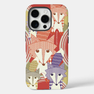 Personalized Retro Fox Art Retro iPhone 16 Pro Case