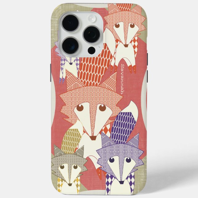 Personalized Retro Fox Art Retro iphone 6 Plus Case-Mate iPhone Case (Back)