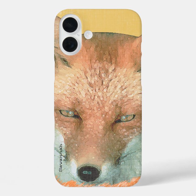 Personalized Retro Fox Art Retro iPhone 7 Plus Case-Mate iPhone Case (Back)