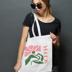 Personalized Retro Funky Flower Gift Tote Bag