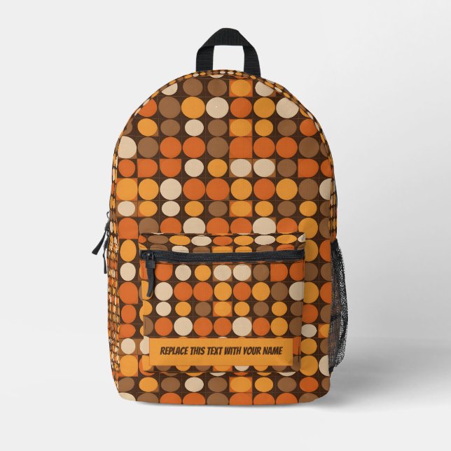 Personalized Retro Geometric Backpack (Front)