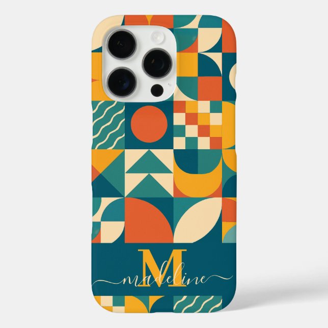 Personalized Retro Geometric Colorful  Case-Mate iPhone Case (Back)