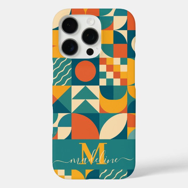 Personalized Retro Geometric Colorful  Case-Mate iPhone Case (Back)