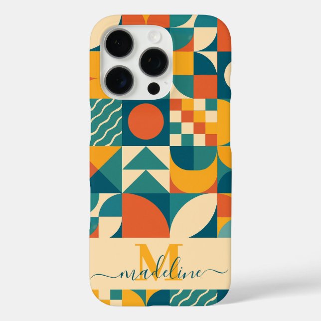 Personalized Retro Geometric Colorful  Case-Mate iPhone Case (Back)