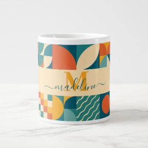 Personalized Retro Geometric Colorful  Giant Coffee Mug