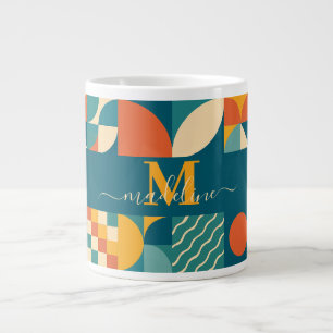 Personalized Retro Geometric Colorful  Giant Coffee Mug