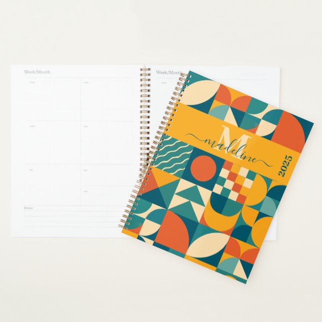 Personalized Retro Geometric Colorful  Planner (Display)