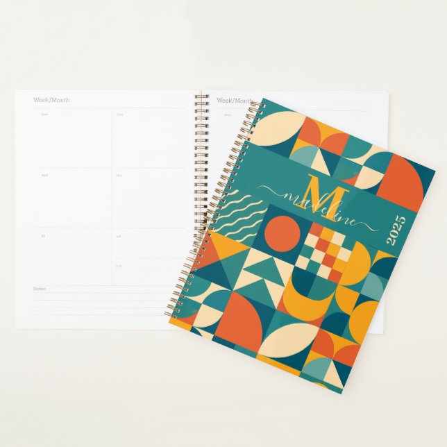 Personalized Retro Geometric Colorful  Planner (Display)