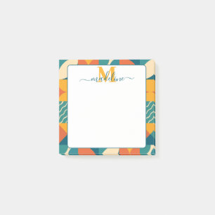 Personalized Retro Geometric Colorful Post-it Notes