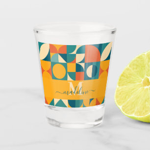 Personalized Retro Geometric Colorful Shot Glass