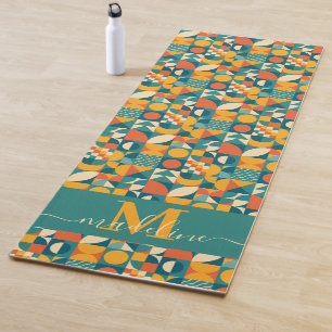 Personalized Retro Geometric Colorful Yoga Mat