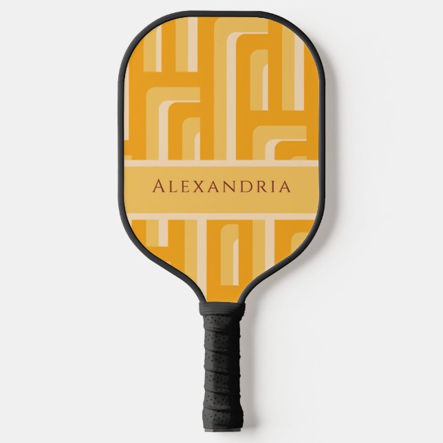 Personalized Retro Geometric Pickleball Paddle (Front)
