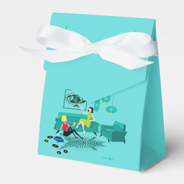 Personalized Retro Girl's Night In Favor Box (Front Side)