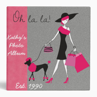 Personalized Retro Girly Custom Photo Album 3 Ring Binder