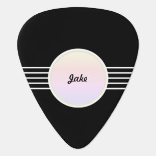Personalized Retro Glam Black and Opal Guitar Pick
