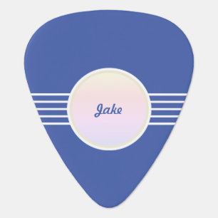 Personalized Retro Glam Blue and Opal Guitar Pick