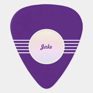 Personalized Retro Glam Purple and Opal Guitar Pick