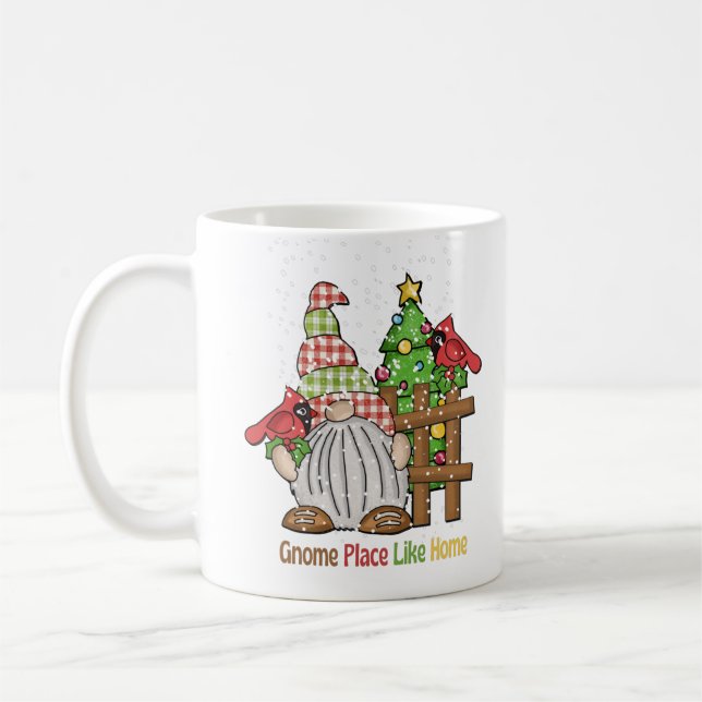 Personalized Retro Gnome Cardinal Coffee Mug (Left)