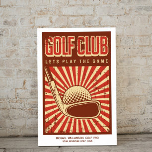 Personalized Retro Golf Club Poster