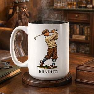 Personalized Retro Golfing Name Gift Mug