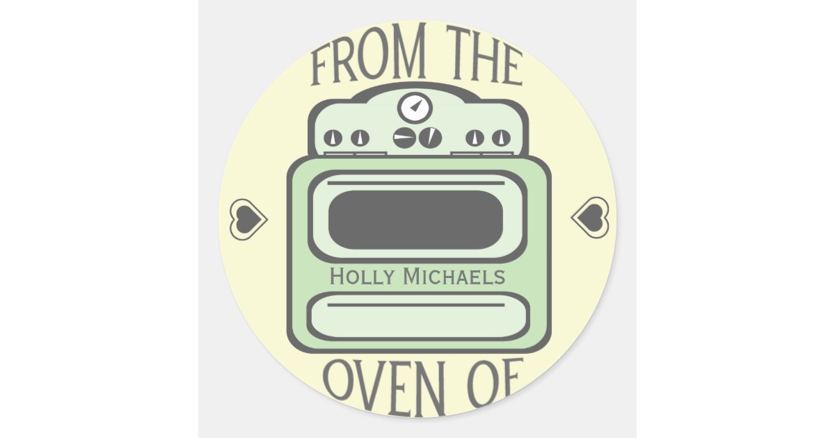 Personalized Retro Green Oven Sticker