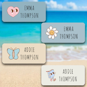 Personalized Retro Groovy Back To School Clothing Kids' Labels