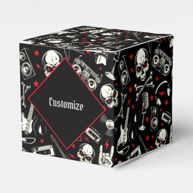 Personalized Retro Heavy Metal Pattern    Favor Boxes (Front Side)