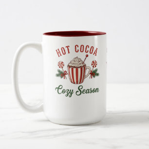 Personalized Retro Hot Cocoa Cozy Season Two-Tone Coffee Mug