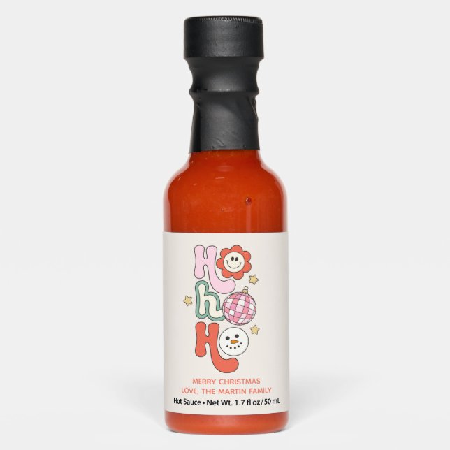 Personalized Retro Hot Sauce Christmas Gift Idea  (Front)