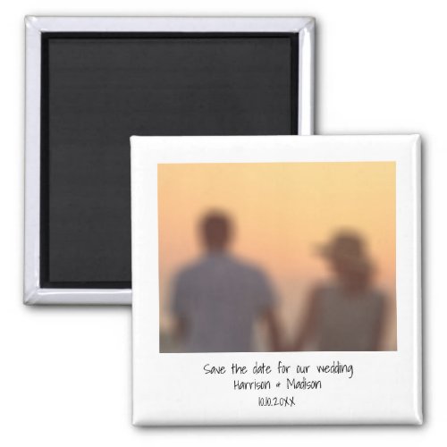 Personalized Retro instant photo Save the Date Magnet