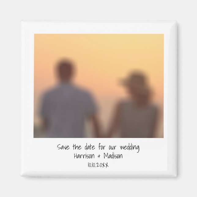 Personalized Retro instant photo Save the Date Magnet (Front)