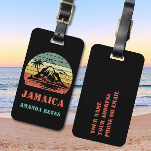 Personalized Retro Jamaica Luggage Tag
