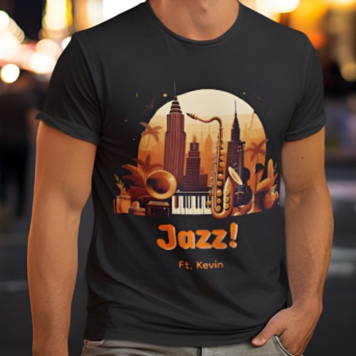 Personalized Retro Jazz city T_Shirt