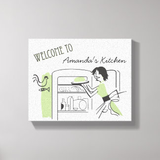Personalized Retro Kitchen  |  Canvas Decor