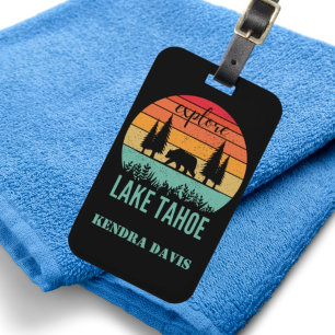 Personalized Retro Lake Tahoe California Souvenir Luggage Tag