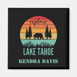 Personalized Retro Lake Tahoe California Souvenir Magnet