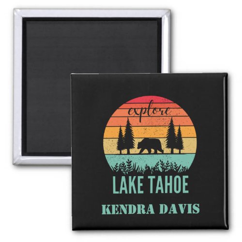 Personalized Retro Lake Tahoe California Souvenir Magnet