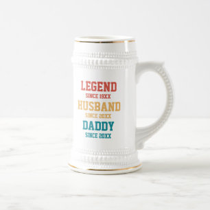 Personalized Retro Legend Husband Daddy Gift Beer Stein