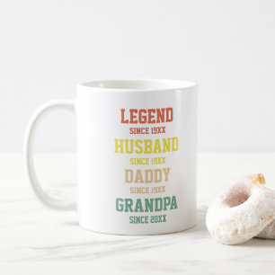 Personalized Retro Legend Husband Daddy Grandpa Coffee Mug