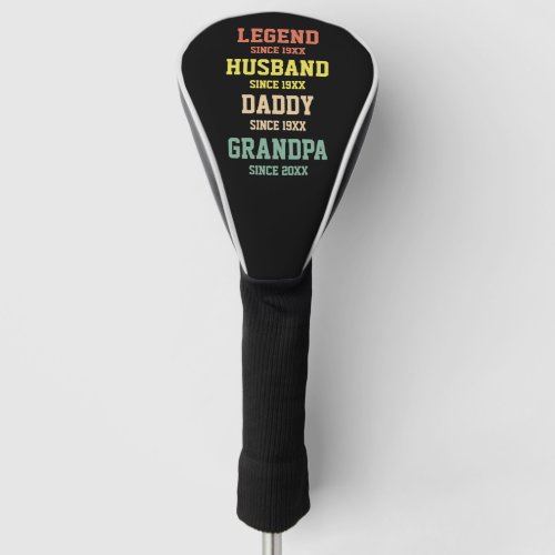 Personalized Retro Legend Husband Daddy Grandpa Golf Head Cover